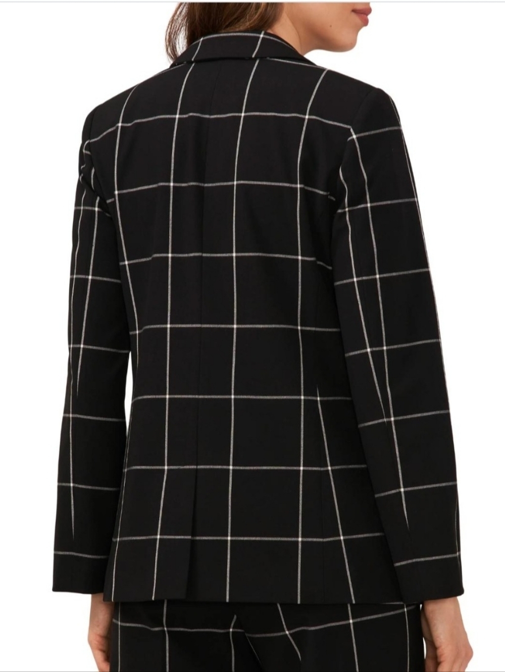 Halogen Black Windowpane Single-Button Blazer - Picture 2 of 10